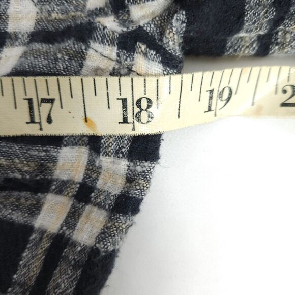 FREE PEOPLE Womens Small Plaid Flannel Catch Up with Me Cotton Button Down Shirt - Picture 5 of 7
